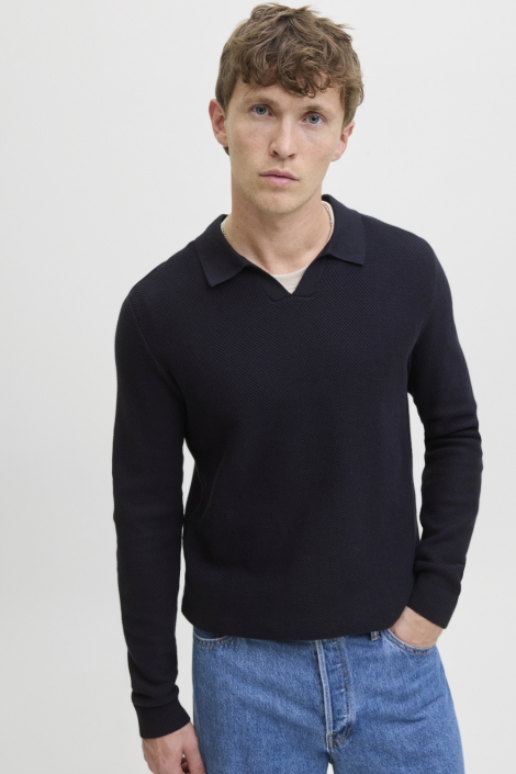 Jack & Jones blauwe heren trui | Model vooraanzicht