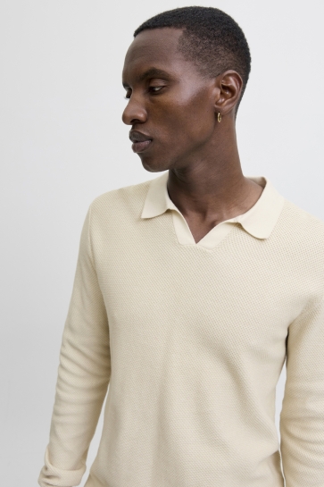 Jack & Jones Trui JPRBLAEASTON KNIT SPLIT NECK LS SN 12281736 SILVER LINING