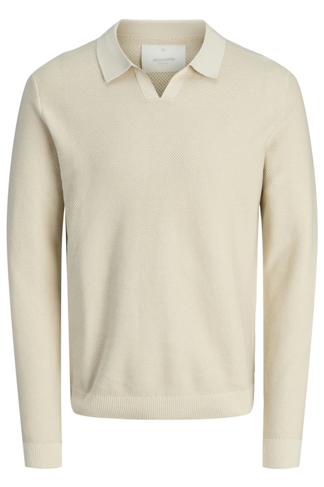 Jack & Jones beige heren trui | Vooraanzicht