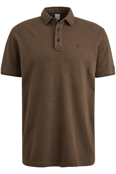 Cast Iron bruine heren polo | Vooraanzicht