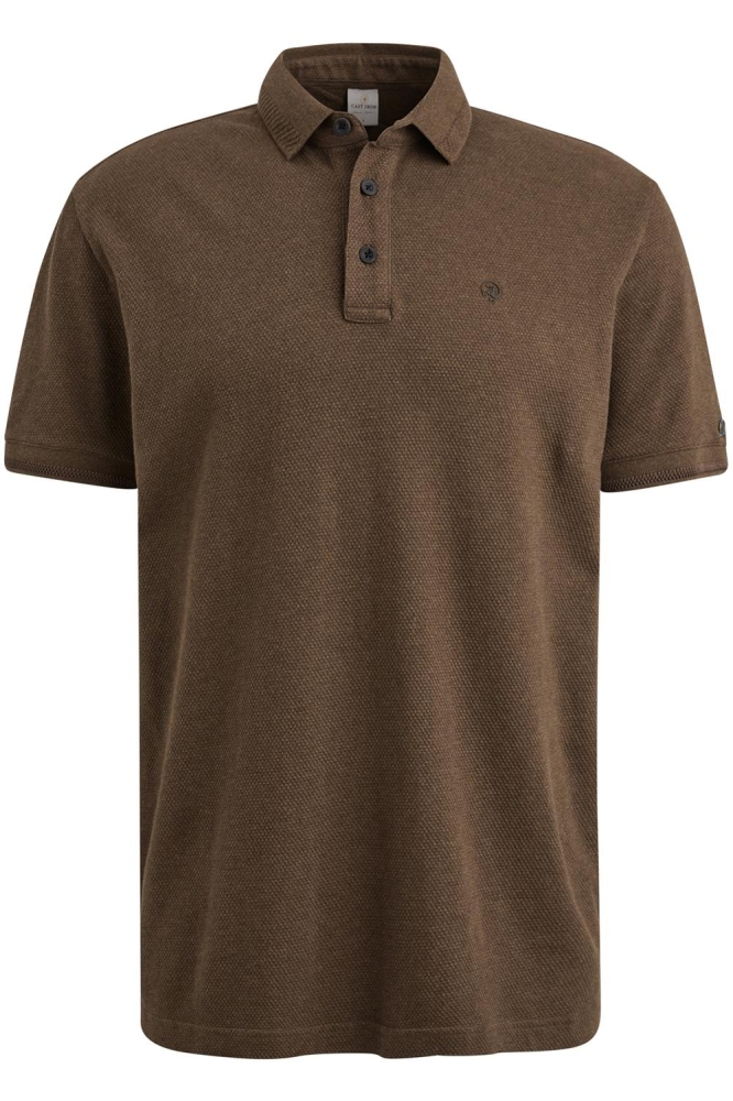Cast Iron bruine heren polo | Vooraanzicht