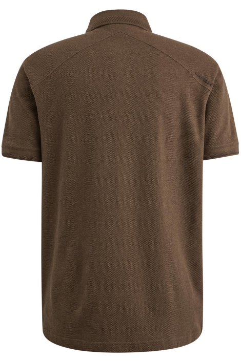 Cast Iron bruine heren polo | Achteraanzicht