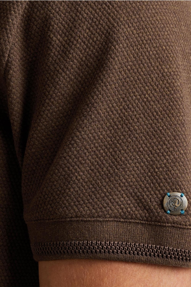 Cast Iron bruine heren polo | Kleurstaal