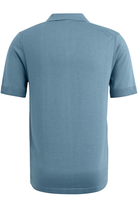 Cast Iron blauwe heren polo | Achteraanzicht