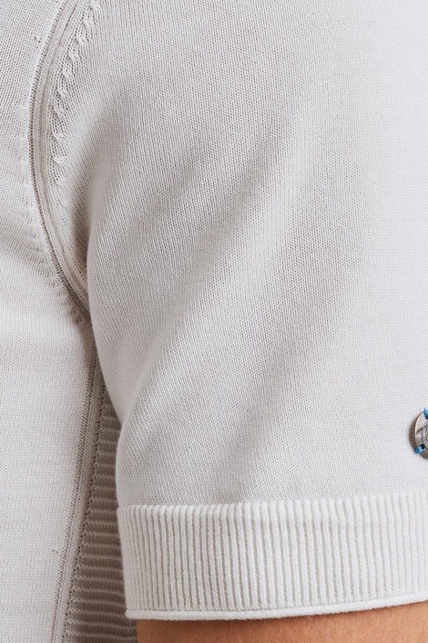Cast Iron witte heren polo | Close up