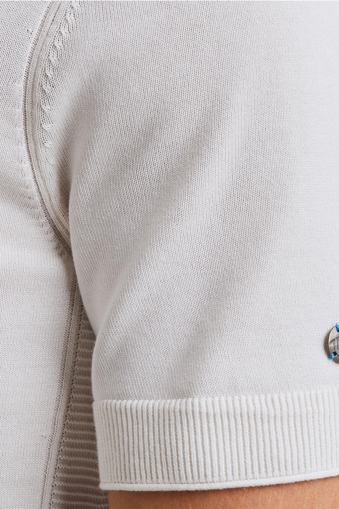 Cast Iron witte heren polo | Close up