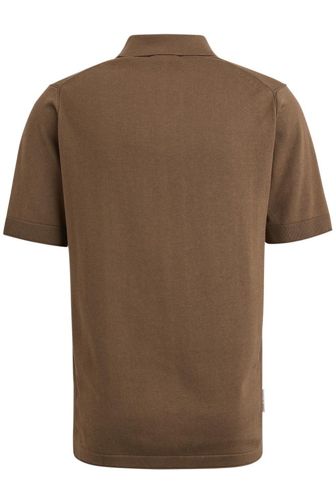 Cast Iron bruine heren polo | Achteraanzicht