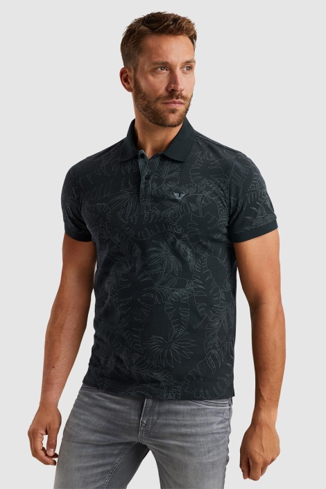 PME legend blauwe heren polo | Model vooraanzicht