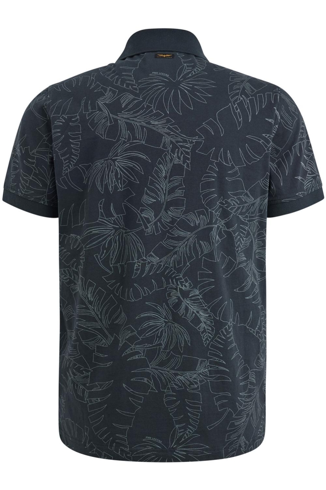 PME legend blauwe heren polo | Achteraanzicht