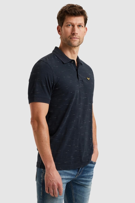PME legend blauwe heren polo | Model zijaanzicht