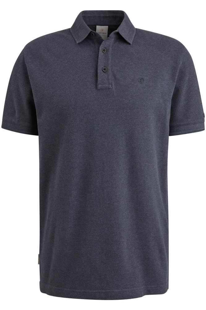 Cast Iron blauwe heren polo | Vooraanzicht