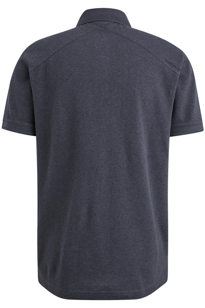 Cast Iron blauwe heren polo | Achteraanzicht