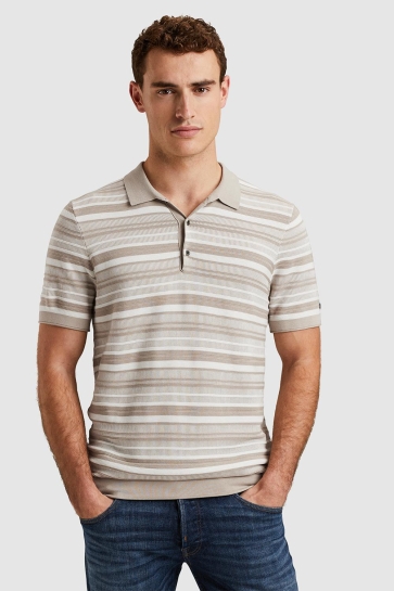 Cast Iron short sleeve polo cotton modal Beige