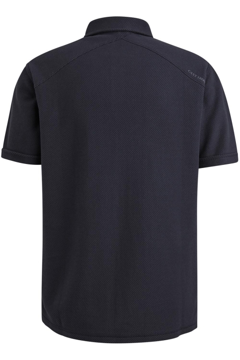 Cast Iron blauwe heren polo | Achteraanzicht