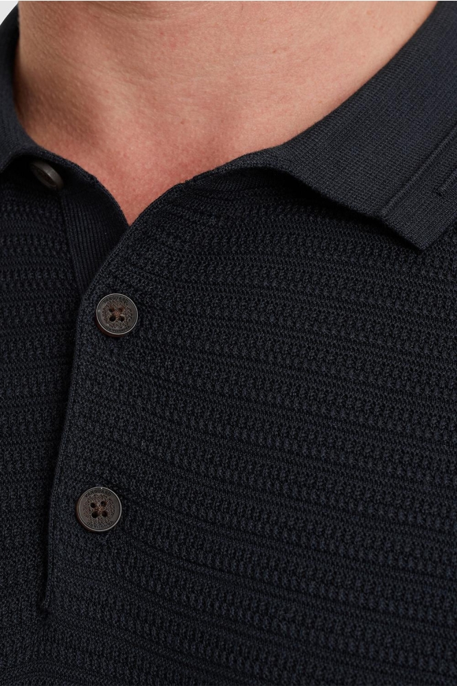 Vanguard blauwe heren polo | Close up
