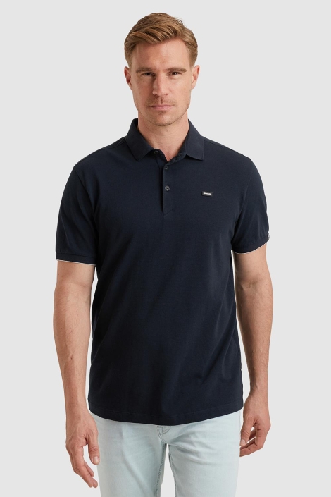 Vanguard blauwe heren polo | Model vooraanzicht