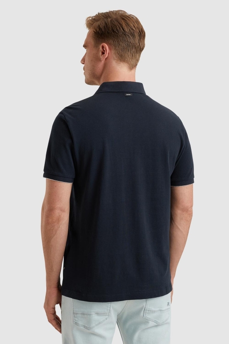 Vanguard blauwe heren polo | Model achteraanzicht