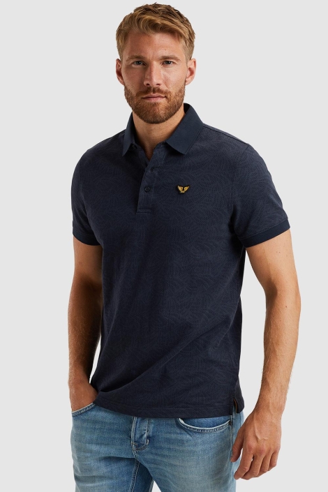 PME legend blauwe heren polo | Model zijaanzicht