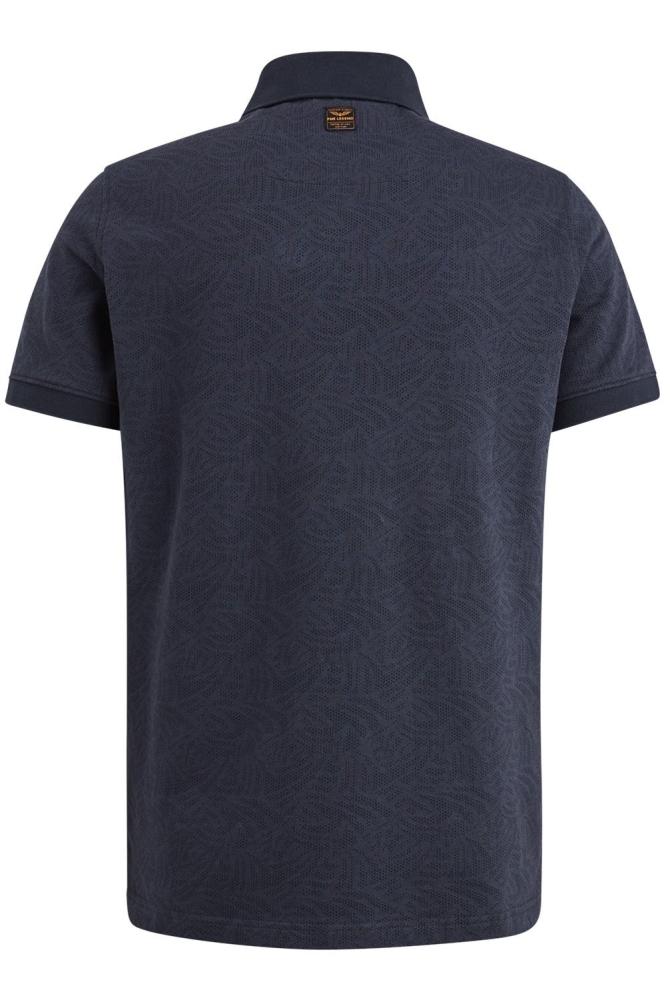 PME legend blauwe heren polo | Achteraanzicht