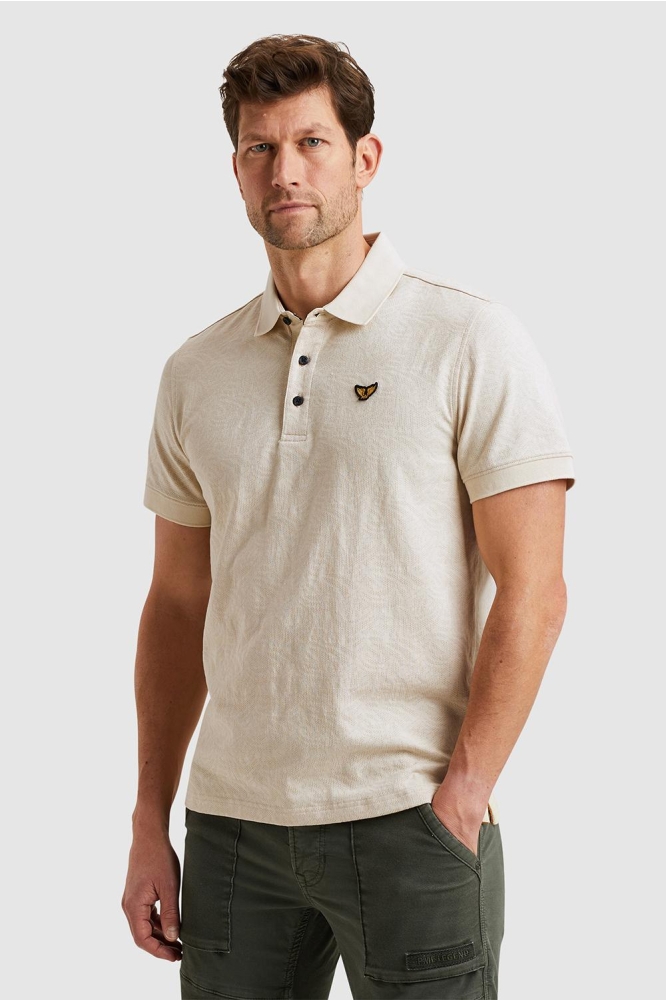PME legend beige heren polo | Model zijaanzicht