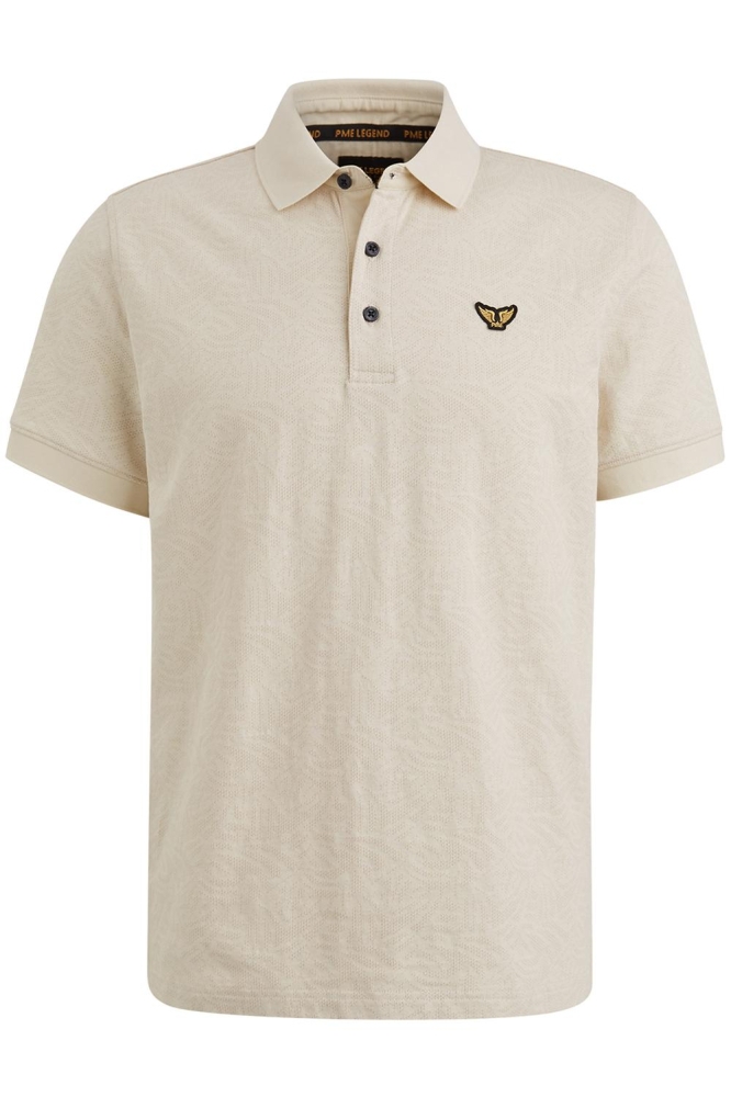 PME legend beige heren polo | Vooraanzicht