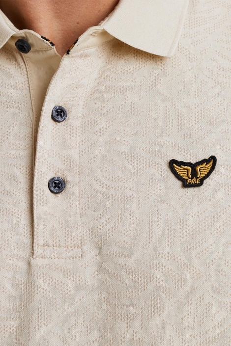 PME legend beige heren polo | Close up