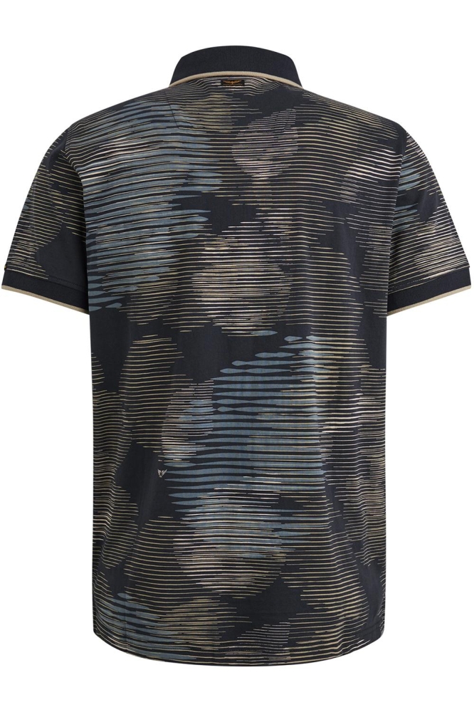 PME legend blauwe heren polo | Achteraanzicht