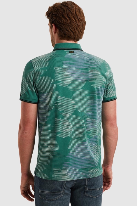 PME legend groene heren polo | Model achteraanzicht