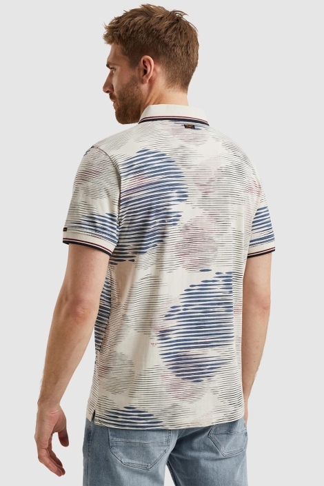 PME legend beige heren polo | Model achteraanzicht