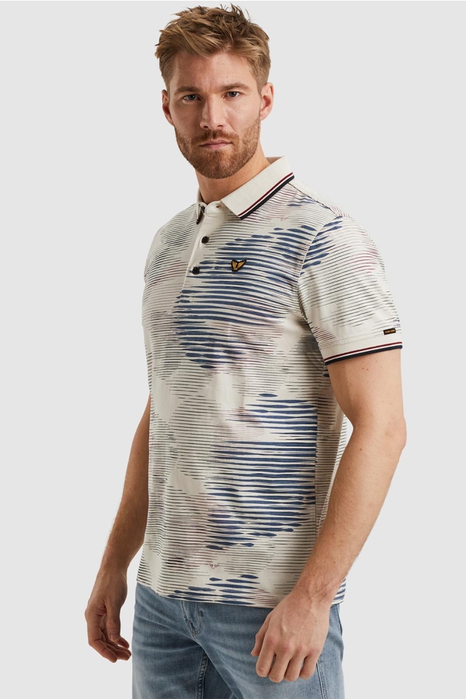 PME legend beige heren polo | Model zijaanzicht