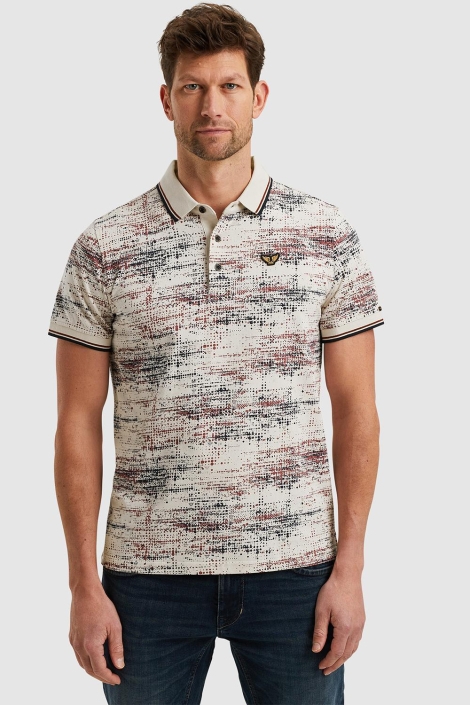 PME legend beige heren polo | Model vooraanzicht