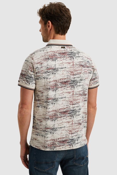 PME legend beige heren polo | Model achteraanzicht