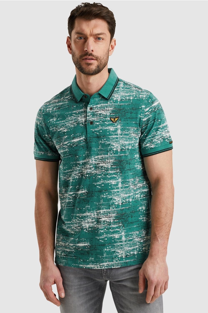 PME legend groene heren polo | Model vooraanzicht