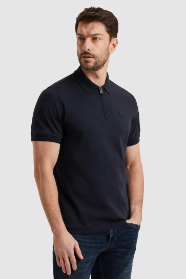 PME legend short sleeve polo interlock melang Blauw