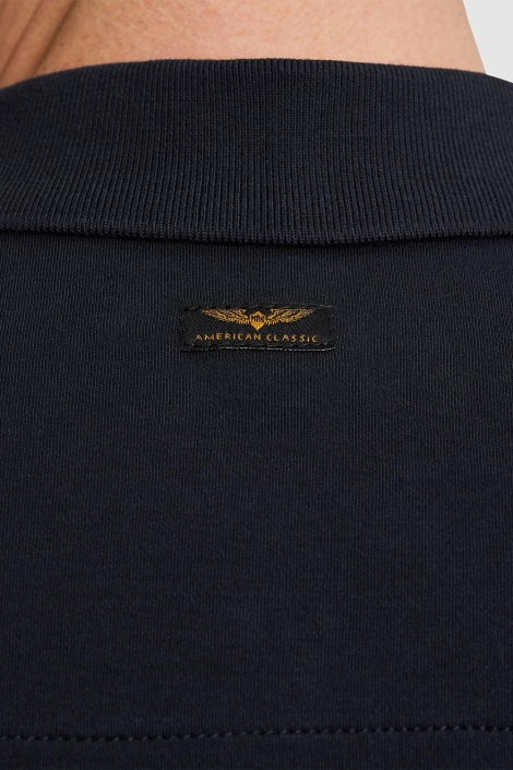 PME legend blauwe heren polo | Close up