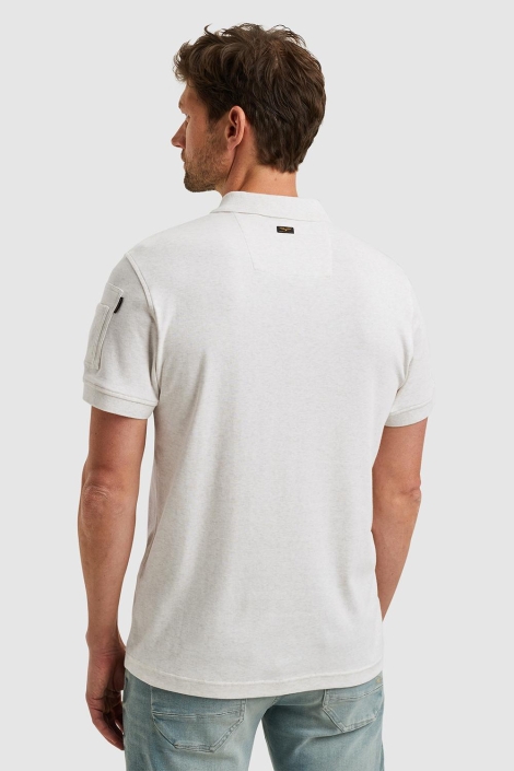 PME legend beige heren polo | Model achteraanzicht
