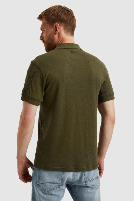 PME legend groene heren polo | Model achteraanzicht