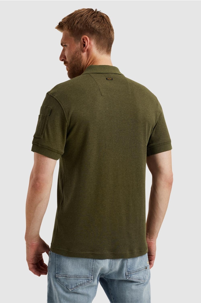 PME legend groene heren polo | Model achteraanzicht