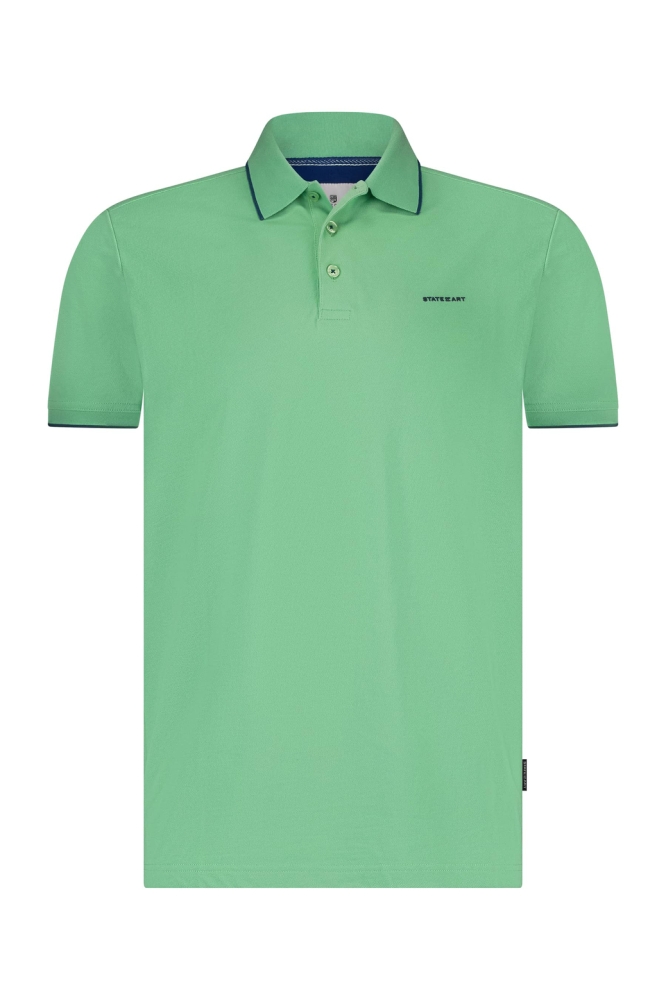 State of Art groene heren polo | Vooraanzicht