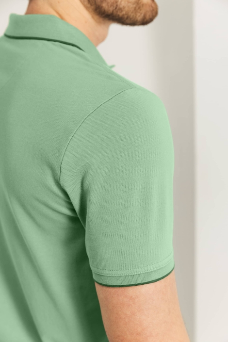 State of Art groene heren polo | Close up