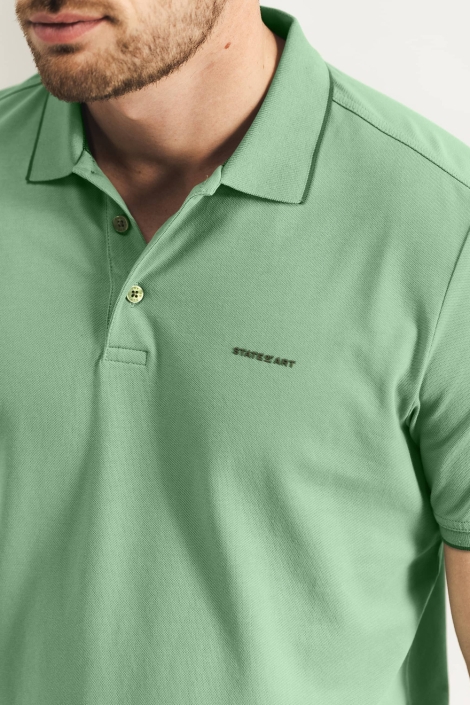 State of Art groene heren polo | Close up