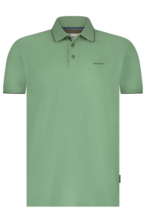State of Art groene heren polo | Vooraanzicht
