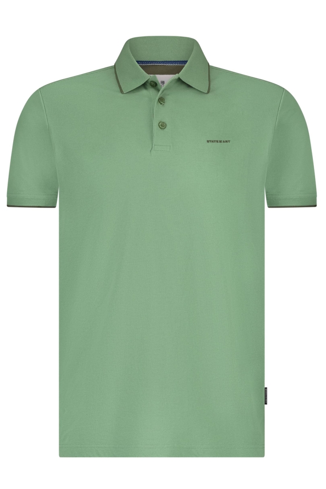 State of Art groene heren polo | Vooraanzicht