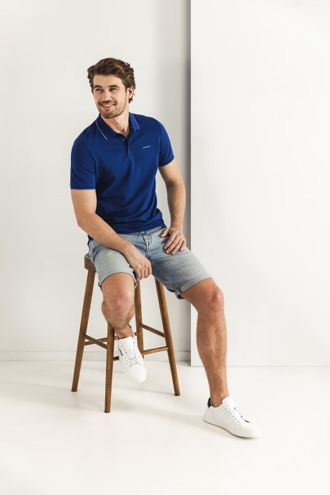 State of Art blauwe heren polo | Model
