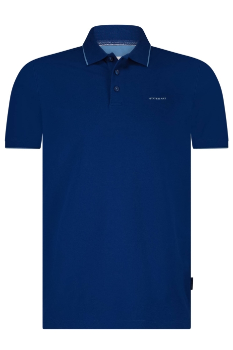 State of Art blauwe heren polo | Vooraanzicht