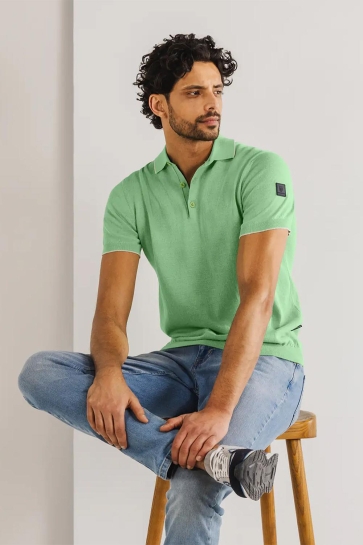 State of Art Polo GEBREIDE POLO MET KORTE MOUWEN 47115091 3400