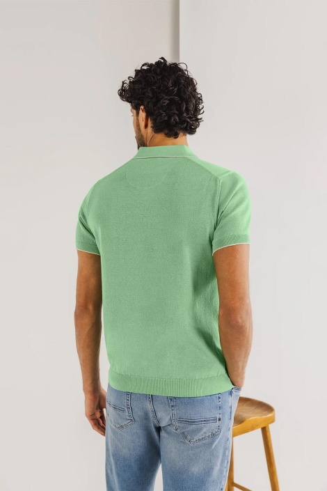State of Art groene heren polo | Model achteraanzicht