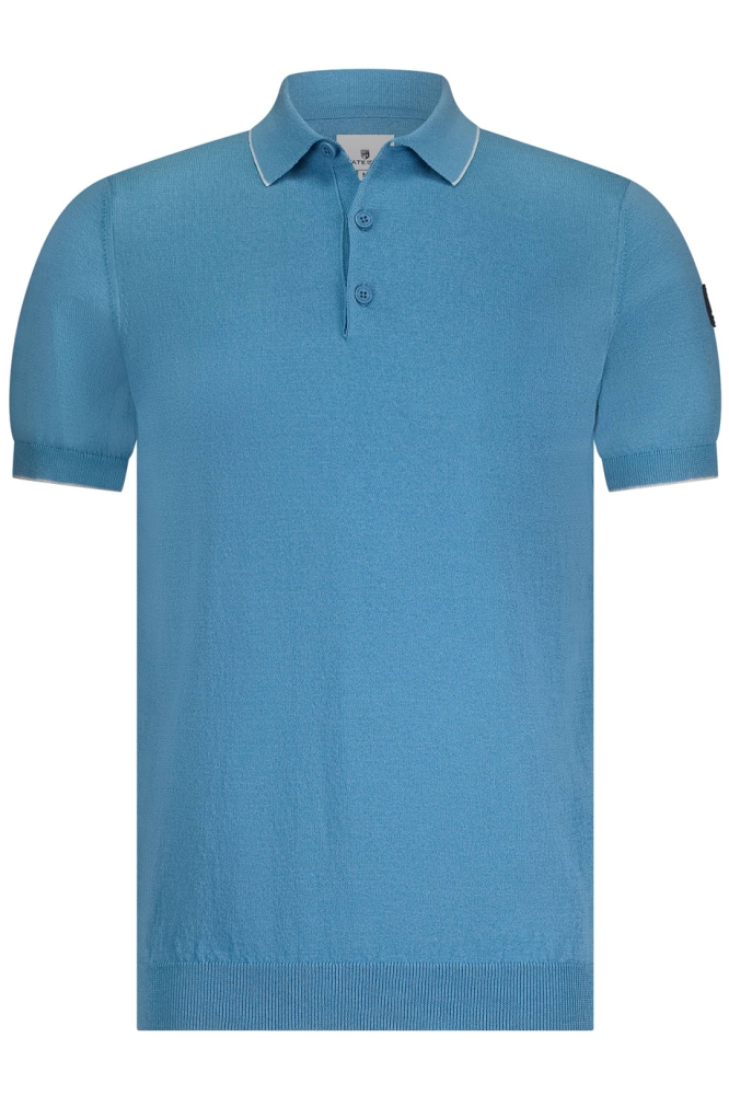State of Art blauwe heren polo | Vooraanzicht