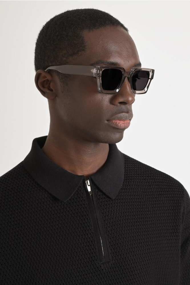 Antony Morato zwarte heren polo | Close up