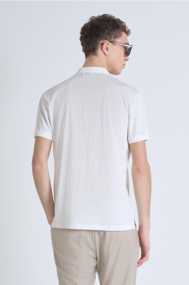 Antony Morato witte heren polo | Model achteraanzicht